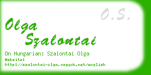 olga szalontai business card